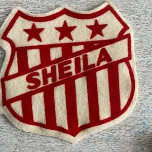 Vintage Sweater Varsity Name Patch The Felt Crafters “ Sheila “ 1940s-50s